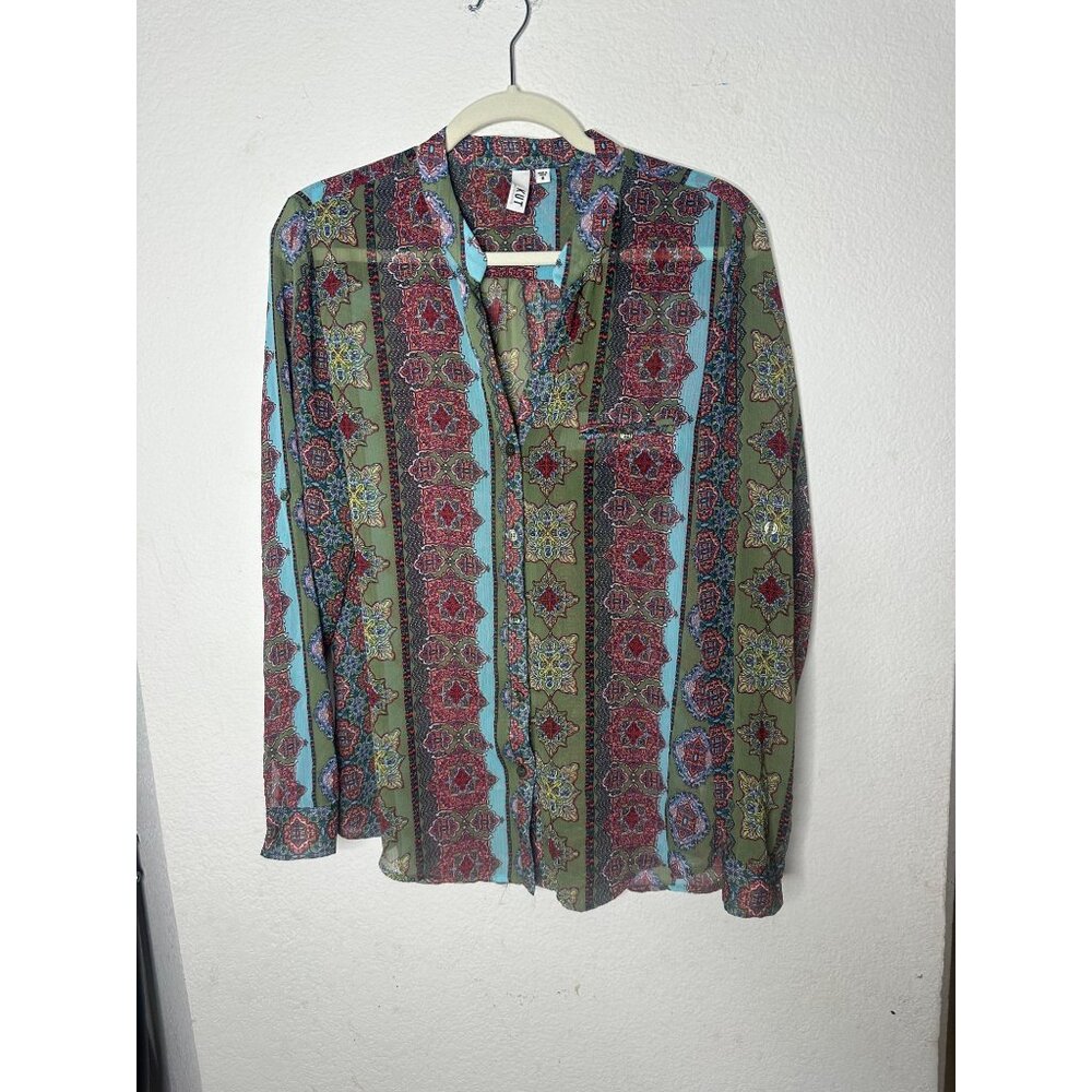 Kut from the Kloth Chemise Button Down Collarless 1970s